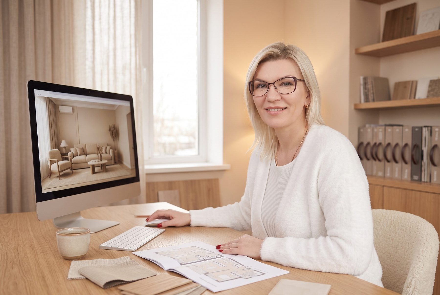 Елена Вечер за 3D-визуализацией гостиной